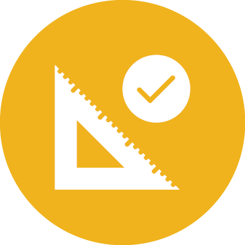 protractor and checkmark icon